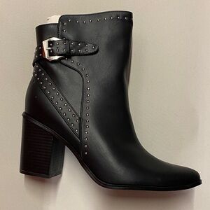 City Chic Black Heeled Boots with Studs